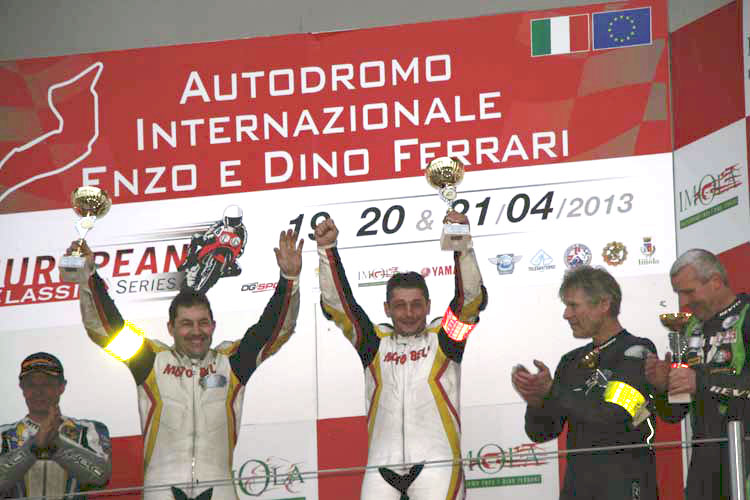 Podium Imola 2013, pilotes Moto Bel' vainqueurs