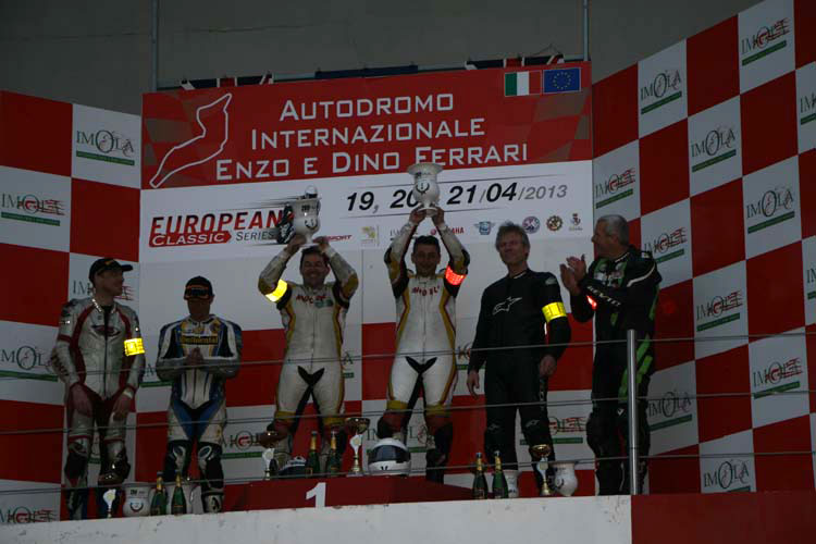 Podium Imola 2013, pilotes Moto Bel' vainqueurs