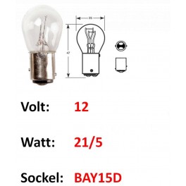 Ampoule feu arrière 21/5W 12V