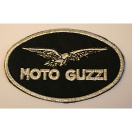 Badge Tissu Ovale Noir Petit modèle Ecriture Argent