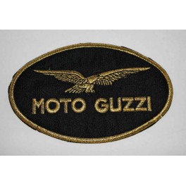 Badge Tissu Ovale Noir Ecriture Or 15 x 9