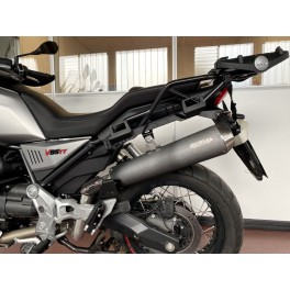 Silencieux Echappt V85TT EURO5 + 2024 inox conique peint en noir Silencieux Echappt V85TT EURO5 + 2024 inox conique peint en noir