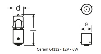 ampoule osram 12V 6W