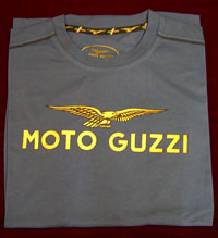 tshirt guzzi logo bleu